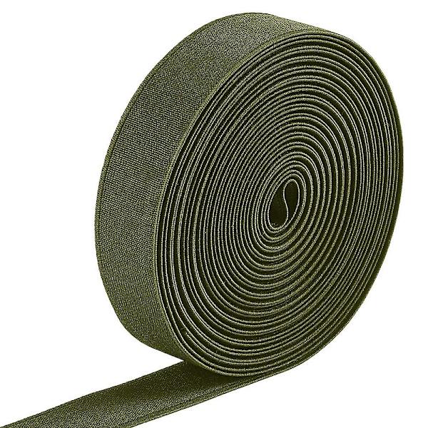 Elastisk 1-tums bred tung stretch stickning sy elastisk spole hög elasticitet stickning elastiskt band 6,6 yards, armégrön