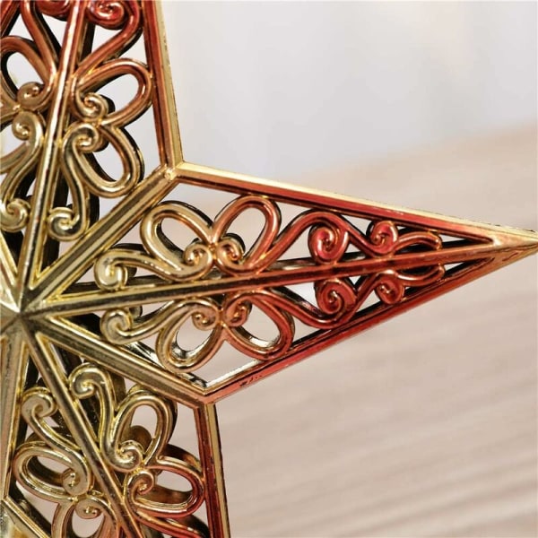 Devenirriche-Creux Star Julgransprydning Julgransdekoration Blank Röd Guld 20cm (7,9\")