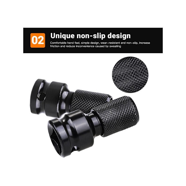 1/2\" Kvadrat till 1/4\" Hex Ratsch-hylsadapternyckel Drivkonverterare Impulsverktyg 1 styck