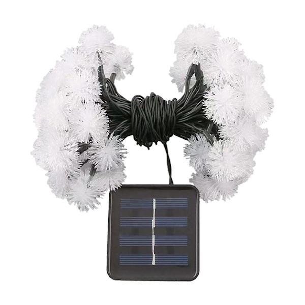 5 Meter 20 Ljus Juldekoration Snö Pompom Vinterdekoration LED Hårljusboll Lykta Solcellssträngljus