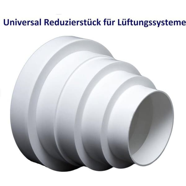 Universel rund reduktion til ventilationssystemer med en diameter på 80-150 mm