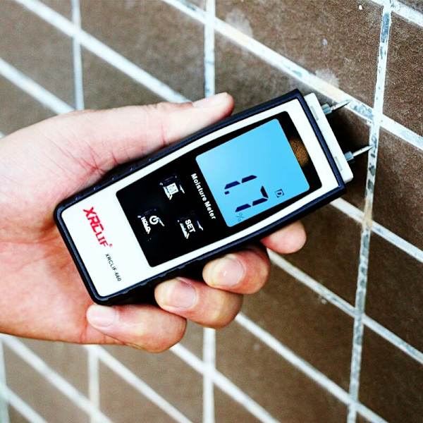 Kosteusmittari, seinän ja puun kosteusmittari, vuotomittari, kosteus, sementtilaasti, vesipitoisuuden ilmaisin LCD-taustavalolla (keltainen)