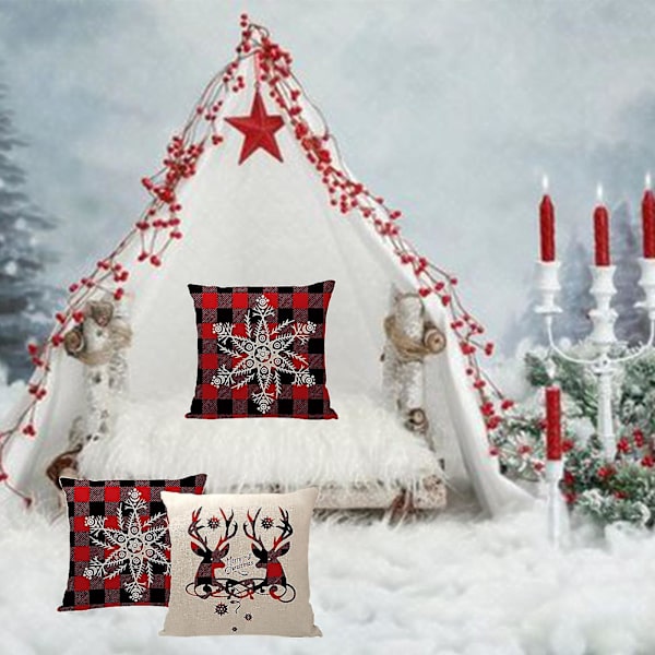 Hemma Jul Dekoration Kuddfodral Familj Kuddfodral Kast Kuddfodral Linne Kuddfodral