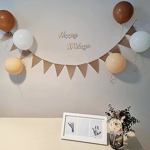 48 Flaggor Burlap Bunting Banner Triangel Flaggor Diy Pennant Burlap Banner Justerbar Dekor Flaggor Hängande dekoration