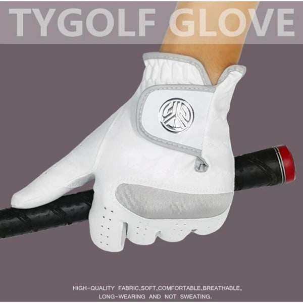 pala miesten golfkäsine vasen oikea käsi superpehmeä kuitu hengittävä miesten golfhanska valkoinen (oikea käsi koko 25)