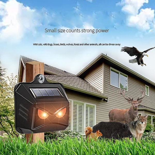 Solar Predator Control Light 2-pack - Rävavskräckande medel för trädgårdar - Djuravvisande - Hjortavvisande enheter - Kattmedel - Rävmedel - Kattskydd