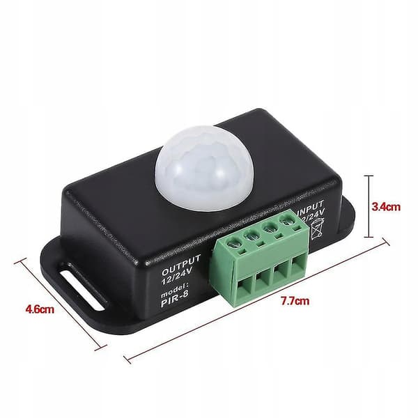 12v 24v PIR-sensor LED-dimmerbrytare rörelsesensor infraröd brytare svart