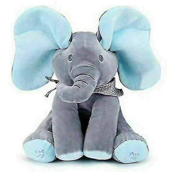 Elefant plysch leksak fylld sjungande docka Baby Kids Born Giftblå