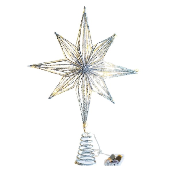 Julgransstjärna LED-lampa Hem Juldekorationer För Granprydnader Åttauddig St