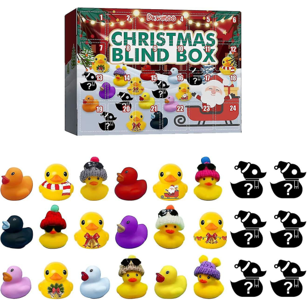 Juladventskalender 2022, 24 Rubber Ducks Toy Adventskalender, Julkalender för pojkar, flickor, barn och småbarn Vuxna
