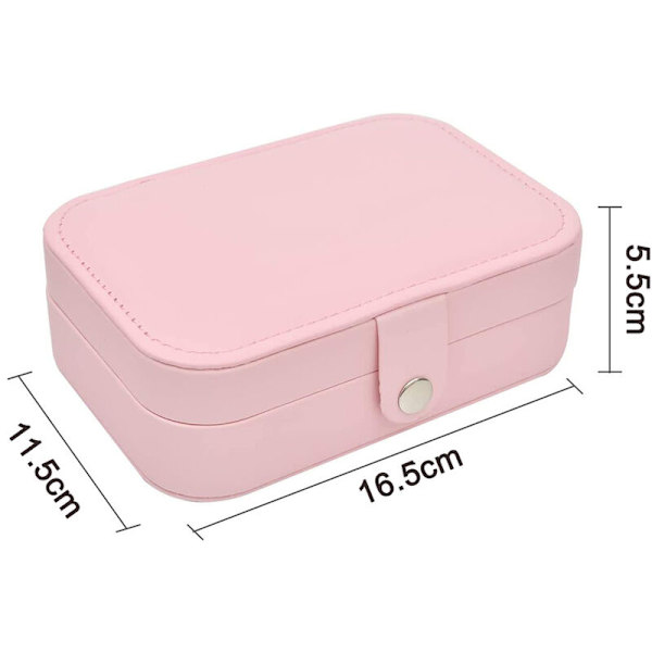 Rejse smykkeskrin, bærbar smykkeskrin med spejl, smykkeskrin til halskæder, armbånd, ringe, øreringe, rose