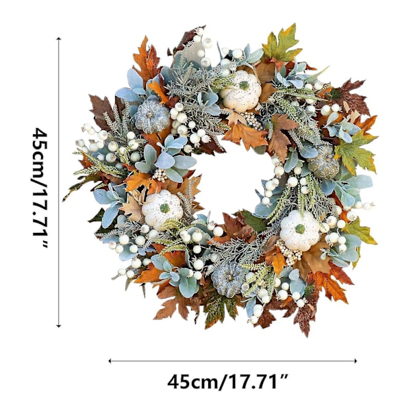 Halloween Thanksgiving Simulerad Blomkrans Frost Blad Pumpa Hänge Dörr Dekoration Fönster Layout Rekvisita