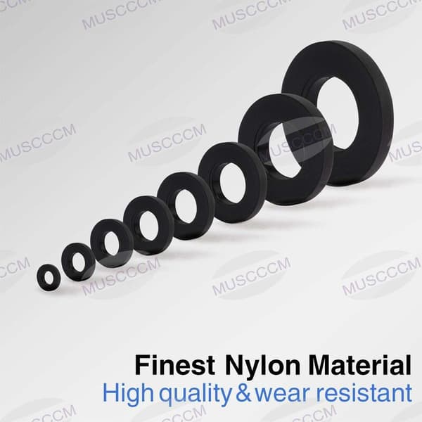 Plast Nylon Packning 500st Rund Packning Svart Packning Passar M2 M2.5 M3 M4 M5 M6 M8 M10