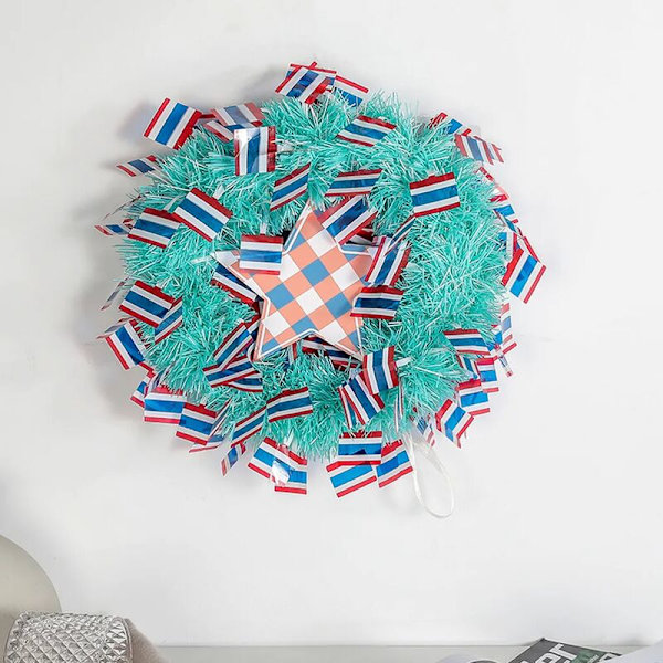 Vedenpitävä kirkasväri Styrofoam-seppele minilipulla koristeluun