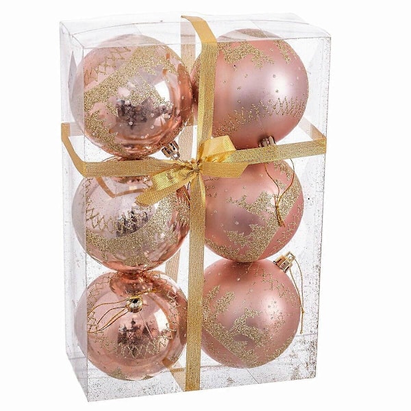 Julgranskulor Rosa Plast Rensa 8 x 8 x 8 cm (6 stycken)