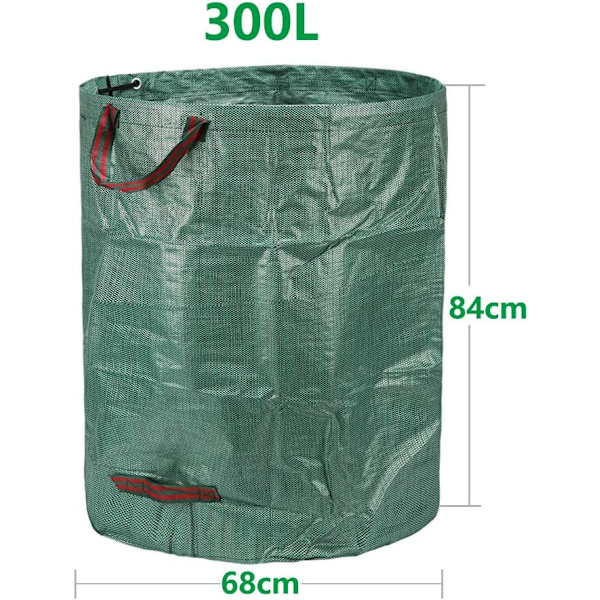 2 st 300L trädgårdsavfallspåsar (H84cm, D67cm)
