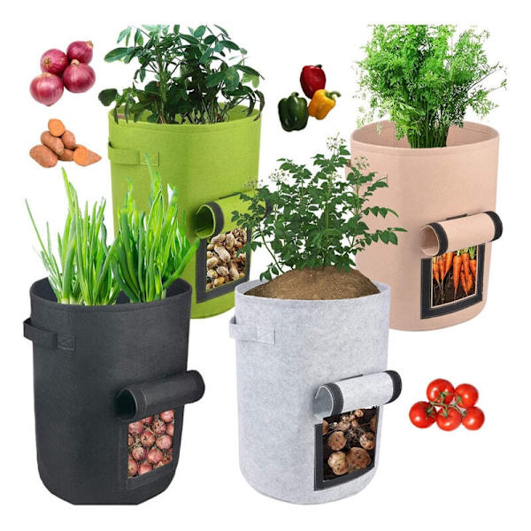 4-pack växtpåsar för blommor, växter, grönsaker (4 färger)