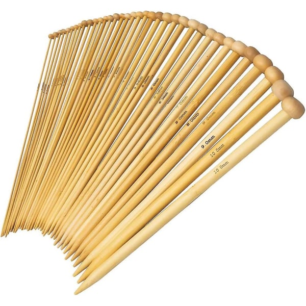 Set i 36 delar av bambu, Betybedy Single Point-stickor, 9" (18 storlekar, 2,0 mm-10,0 mm)
