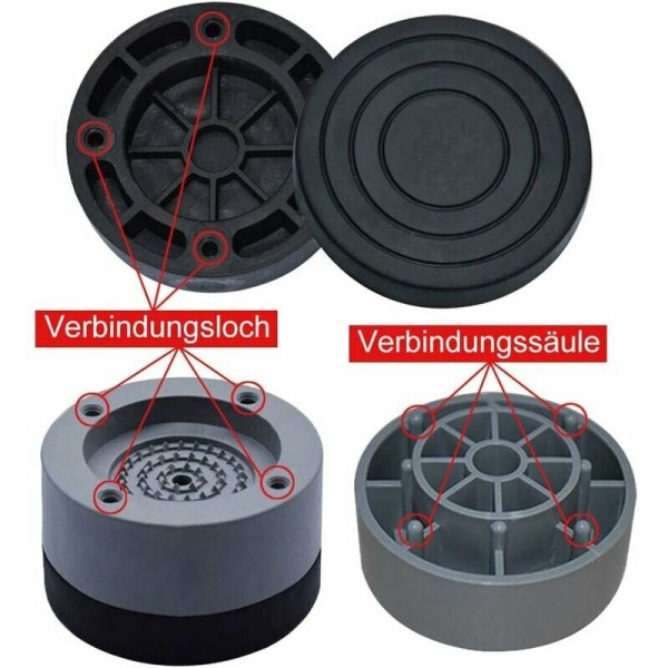 4 styks anti-vibrationspuder universal vaskemaskine anti-vibrationspude fødder stabilisator base til vaskemaskine køleskab