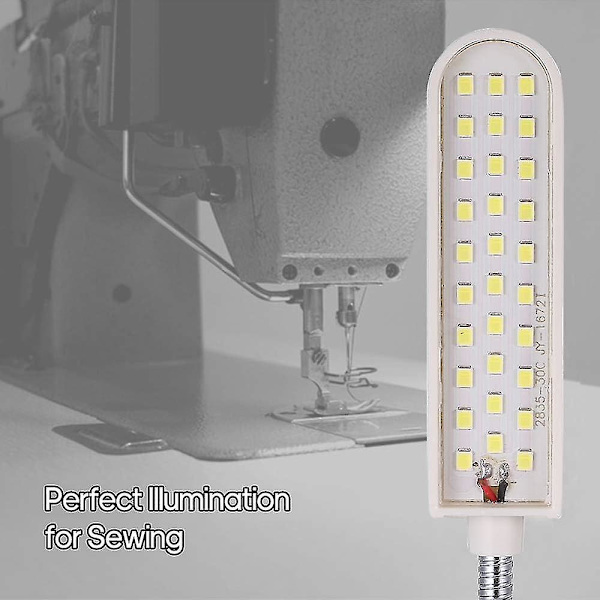 Led symaskinslampa, Semaket 6w fast baslampa, flexibel slang gåshalsdesign för hemuppgifter (1ps)