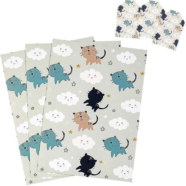 Inslagning papper ark vikt platt 3 ark juldesign