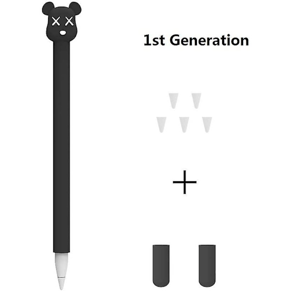 Love Mei Silikonfodral för Apple Pencil 1:a generationen - Skyddande Skal, Nibskydd, Halksäker, Mjuk Grepp, Söt Björndesign