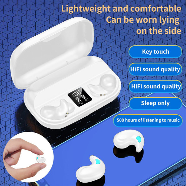 In-ear-hörlurar för sömn Mini-öronsnäckor Bluetooth-headset 5.3 Hög ljudkvalitet Tws Bluetooth-headset Vit