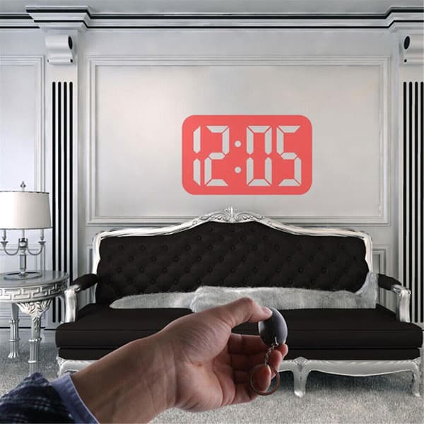 Lcd-röststyrd LED-digital projektionstemperaturtidslarmklocka projektor Yo（röd）