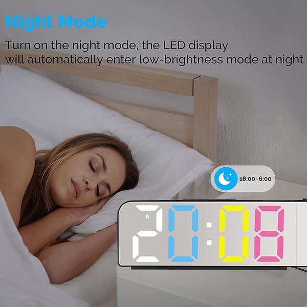 Enkel projektionsväckarklocka LED stor teckendisplay elektronisk klocka digital väckarklocka stil3