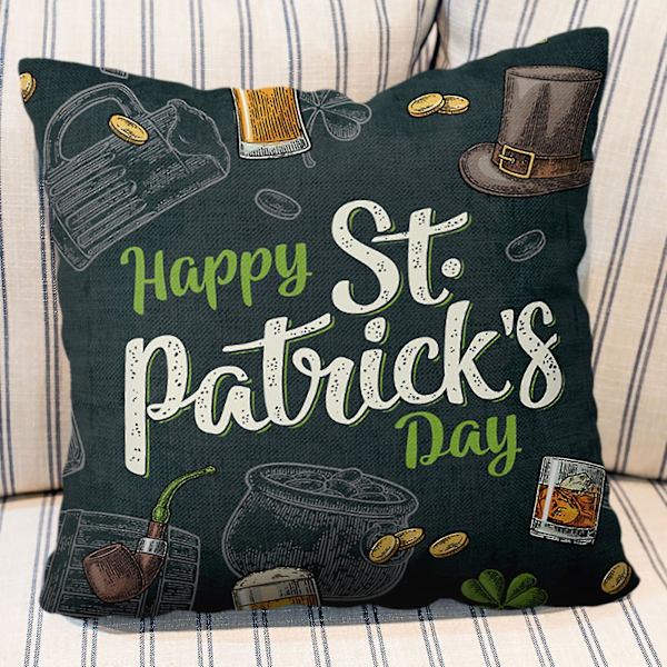 St. Patrick's Day Kuddeöverdrag för Hemmet - 'Survived Family' 
