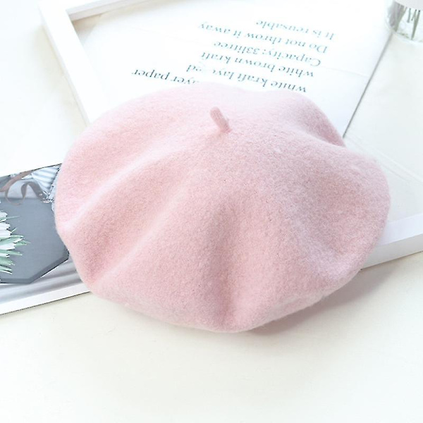 Wekity Hat Dam Vinterbasker, Ullbasker, Varm mössa Ullstickad mössa,rosa