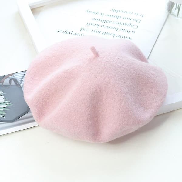 Wekity Hatt Dam Vinterbasker, Ullbasker, Varm Hatt Ullstickad Hatt, rosa