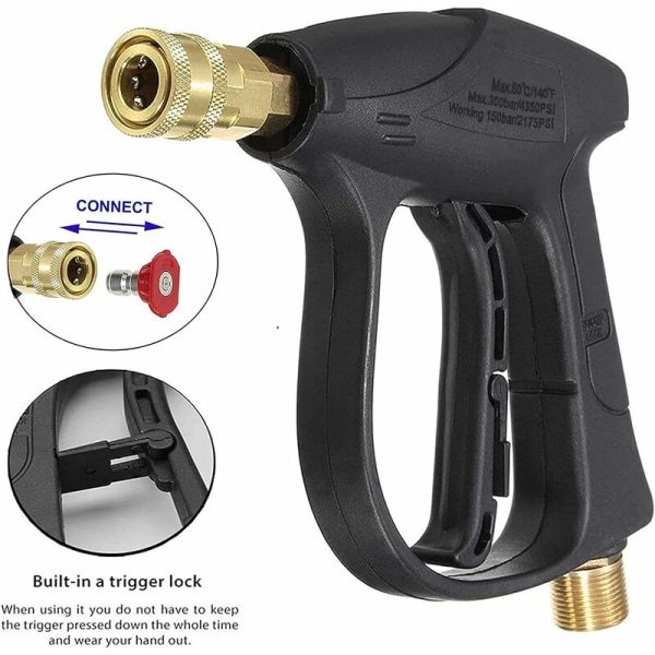Højtryksrenser sprøjtepistol med 5 dyser, 4000 PSI 1/4 Quick Connect skumpistol, M22 hangevind sprøjtepistol til bilvask