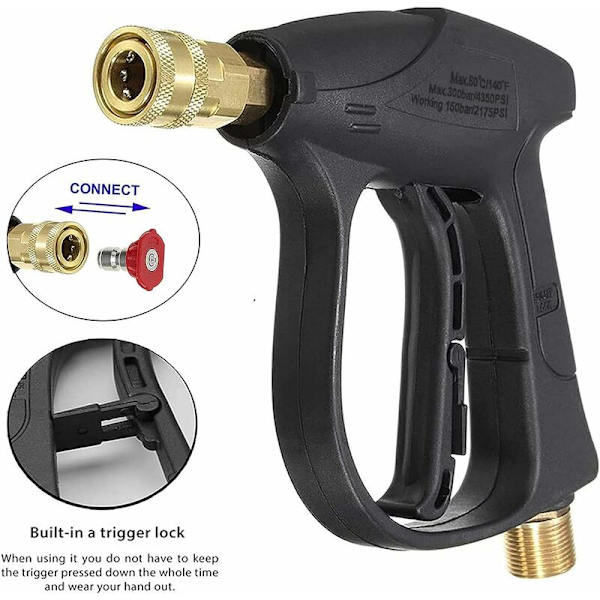 Tryksprøjtepistol med 5 dyser, 4000 PSI 1/4 hurtigkoblingsskumsprøjte, M22 hantråd sprøjtepistol til bilvask