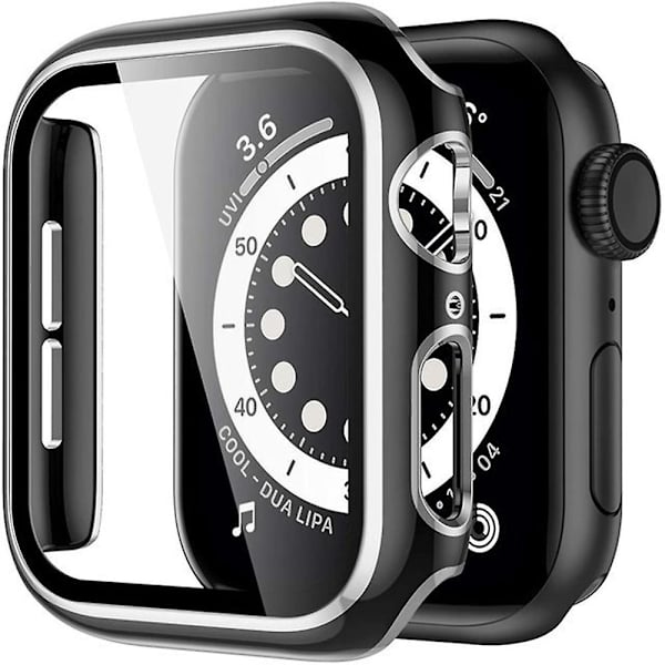Hård case med glasskärmsskydd 44mm, svart