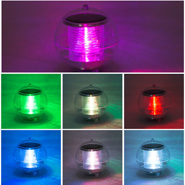 Solcellsbelysning för Pool, Vattentät Flytande Nattlampa med Färgbyte för Pool Damm Fontän Trädgårdsfest Heminredning, 2-pack (Rund Bollform)