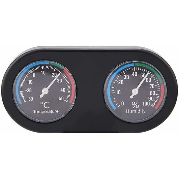 Mini Analog Temperatur Hygrometer Rund Form Termometer Hygrometer til Krybdyrtank