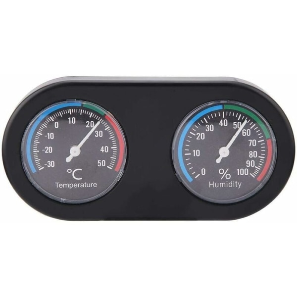 Mini Analog Termometer Hygrometer Rund Form för Reptiltank