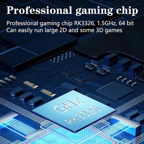 Lättviktig, open-source retro handhållen spelkonsol, 128 GB lagring, smidig emulering, plattformsoberoende, vit.