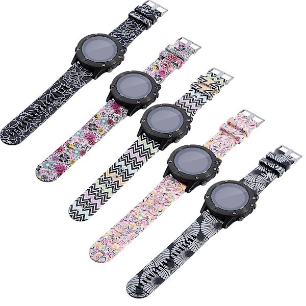 För Garmin Fenix ​​5x Quick Release Printed StrapBlack