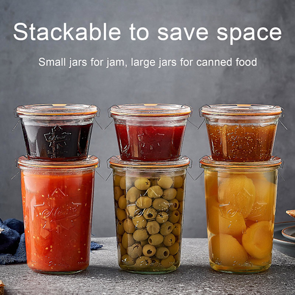 350/800ml Glasburk för matförvaring med lock Socker Te Förseglad behållare Stapelbar Hög temperaturbeständig Lufttät Kökskaffe Caniang（S）