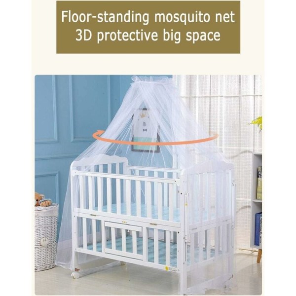Babymyggenet Polyester Sengeseng Baldakin Prinsesse Nyfødt Multifunktionel løftestøtte Myggekuppel Åndbar Holdbar til indendørs