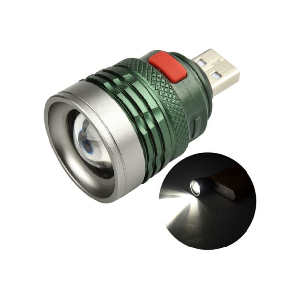 Bærbar LED-campinglampe i høj kvalitet med USB, 3 tilstande, mini - 1 stk. Ekspanderbar lommelygte (hvidt lys)