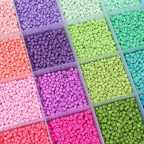 Trådda pärlor 24 mesh, 3mm, Mini Craft pärlor, Små fröpärlor för hantverk, för DIY-kedjor