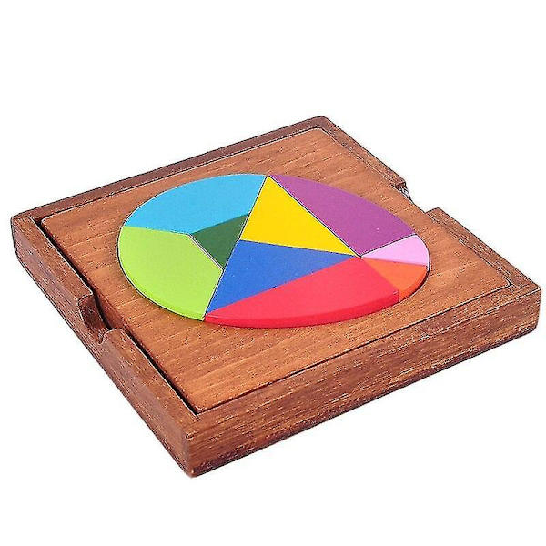 Hexagonala träpussel Iq-spel pedagogiska-1（E）