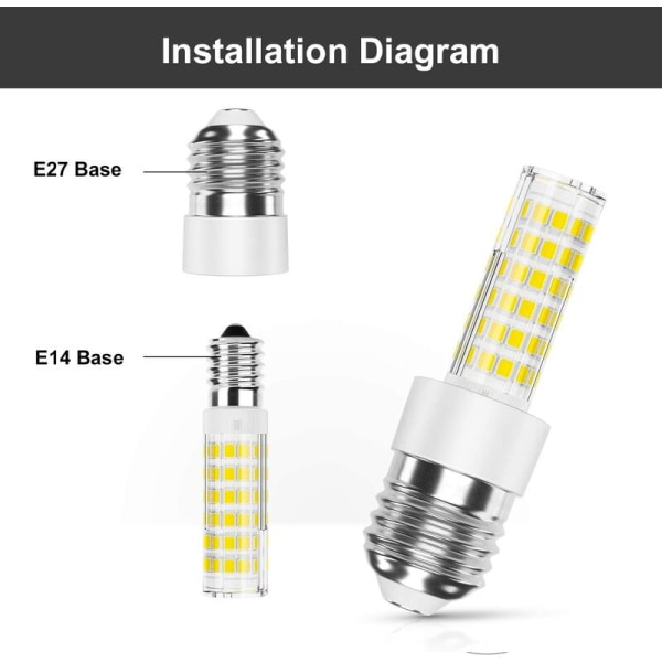 TTIO E27 till E14 4-delad sockeladapteradapter Högkvalitativ lampsockeladapter för LED-lampor & Glödlampor & CFL-lampor