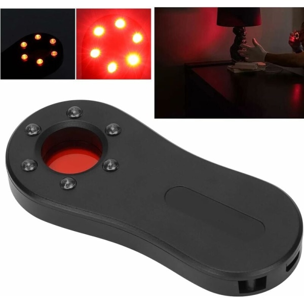 Skjult kameradetektor, Mini LED skjult enhedsdetektor med infrarødt sigte, genopladelig antispionkameradetektor til kontor, hotel, badeværelse