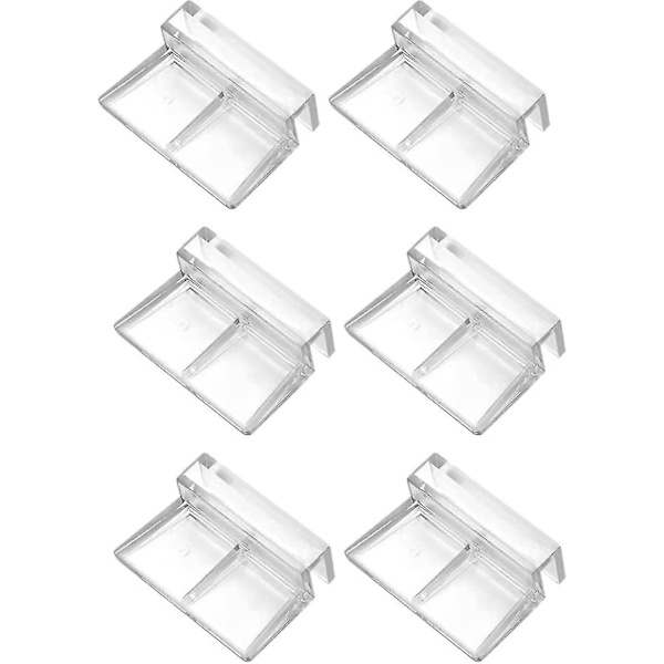 Akrylhållare för akvarie, klämmor för akvarielock, genomskinlig akvariehållare, för akvarietank, klämmor för lock för akvariefisk, 6 mm 6 st