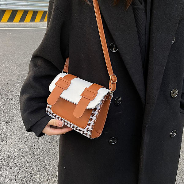 Crossbody-väskor för kvinnor Klassiska axelväskor Damhandväskor bruna