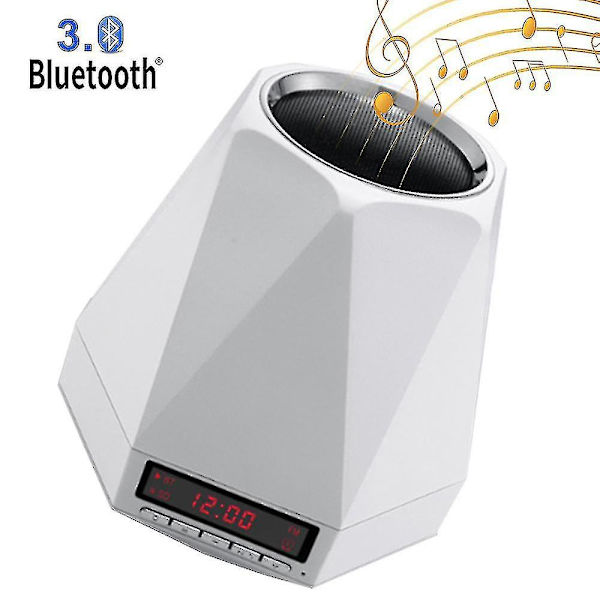 Lätt Bluetooth-högtalare, bordslampa väckarklocka, nattlampa Bluetooth-högtalare lampa, färgglad lampa bredvid lampa musikspelare för barn, fest, sovrum